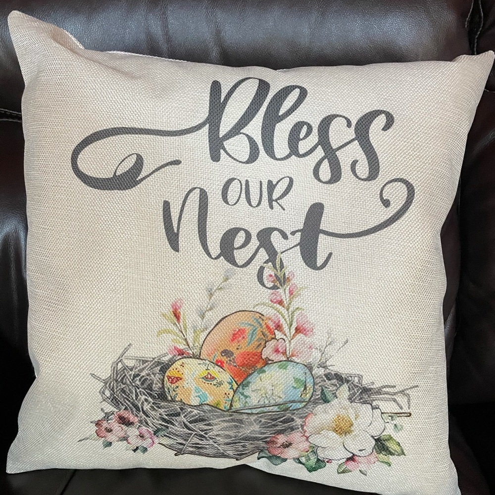 Bless our Neat Throw Pillow
